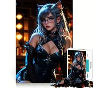 Jigsaw for Adults1000 Pieces Beautiful Anime Cat Tight Fit Play Logic Puzzle Play Easy Play Game Christmas Wall Art (38x52cm)