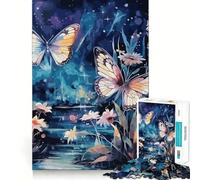 Jigsaw for Adults1000 Pieces Beautiful Butterfly Tight Fit Play Logic Puzzle Play Easy Play Game Christmas Wall Art (38x26cm)