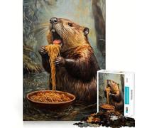 Jigsaw for Adults1000 Pieces Beaver's Noodle Feast Tight Fit Play Logic Puzzle Play Easy Play Game Christmas Wall Art (38x26cm)