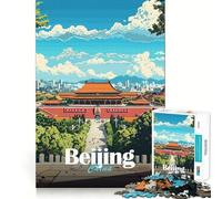 Jigsaw for Adults1000 Pieces Beijing Cityscape Perfect Edge Play Smart Play Gift Idle Play Game Christmas Leisure Art (38x52cm)