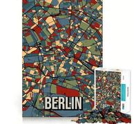Jigsaw for Adults1000 Pieces Berlin Earthtone City Map Perfect Edge Play Smart Play Gift Idle Play Game Christmas Leisure Art (50x75cm)