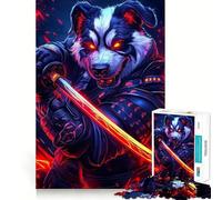 Jigsaw for Adults1000 Pieces Bernard Dog Samurai Warrior Animal Perfect Edge Play Smart Play Gift Idle Play Game Christmas Leisure Art (38x52cm)