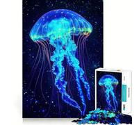 Jigsaw for Adults1000 Pieces Bioluminescent Jellyfish Tight Fit Play Logic Puzzle Play Easy Play Game Christmas Wall Art (50x75cm)