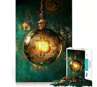 Jigsaw for Adults1000 Pieces Bitcoin Crypto Light Bulb Tight Fit Play Logic Puzzle Play Easy Play Game Christmas Wall Art (38x52cm)