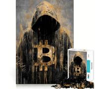 Jigsaw for Adults1000 Pieces Bitcoin Hoodie Abstract Art Perfect Edge Play Smart Play Gift Idle Play Game Christmas Leisure Art (50x75cm)