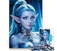 Jigsaw for Adults1000 Pieces Blue-Eyed Elf Portrait Flawless Cut Fun, Mind Skill Fun, Downtime Game Fun, Christmas Art Display (50x75cm)