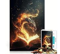 Jigsaw for Adults1000 Pieces Book Dragon For Reading Flawless Cut Fun, Mind Skill Fun, Downtime Game Fun, Christmas Art Display (50x75cm)
