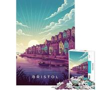 Jigsaw for Adults1000 Pieces Bristol Cityscape at Sunrise Difficult And Challenge Analysis And Logic Toy Wall Decor Suitable for Ages 14 And Up (38X26CM)