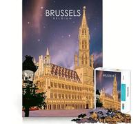 Jigsaw for Adults1000 Pieces Brussels Belgium Travel Precise Cut Art Cognitive Game Toy Relax Play Time Christmas Wall Art (38x26cm)