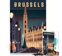 Jigsaw for Adults1000 Pieces Brussels Belgium Travel Smooth Joint Fun Mental Focus Game Casual Game Time Birthday Fun Gift (50x75cm)