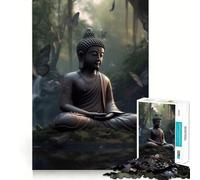 Jigsaw for Adults1000 Pieces Buddha Butterfly Zen Smooth Joint Fun Mental Focus Game Casual Game Time Birthday Fun Gift (50x75cm)