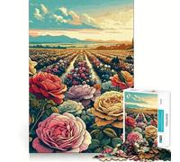 Jigsaw for Adults1000 Pieces Bulgarian Rose Valley Smooth Joint Fun Mental Focus Game Casual Game Time Birthday Fun Gift (38x26cm)
