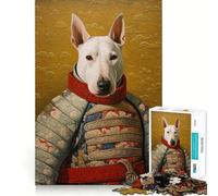 Jigsaw for Adults1000 Pieces Bull Terrier The Samurai Precise Cut Art Cognitive Game Toy Relax Play Time Christmas Wall Art (50x75cm)