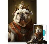 Jigsaw for Adults1000 Pieces Bulldog Baroque Precise Cut Art Cognitive Game Toy Relax Play Time Christmas Wall Art (38x52cm)