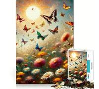 Jigsaw for Adults1000 Pieces Butterflies And Wildflowers on A Spring Day Smooth Joint Fun Mental Focus Game Casual Game Time Birthday Fun Gift (38x26cm)