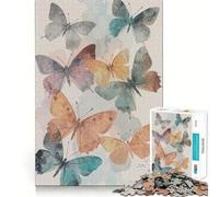 Jigsaw for Adults1000 Pieces Butterfly Watercolor Flight Precise Cut Art Cognitive Game Toy Relax Play Time Christmas Wall Art (50x75cm)