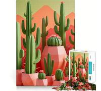 Jigsaw for Adults1000 Pieces Cactus Plants of Different Precise Cut Art Cognitive Game Toy Relax Play Time Christmas Wall Art (38x52cm)