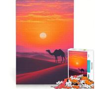 Jigsaw for Adults1000 Pieces Camel Silhouette at Sunset, Brain Teaser Game, Fun at Home Activities, Wishlist with Santa Claus 50x75cm