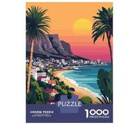 Jigsaw for Adults1000 Pieces Cape Town Sunset Jigsaw for Adults Relaxing Games But Fun And Humorous Challenging To Complete 38x26cm/1000pcs