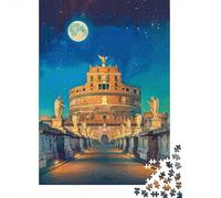 Jigsaw for Adults1000 Pieces Castle in The Moonlight Jigsaw for Adults Relaxing Games But Fun And Humorous Challenging To Complete 52x38cm/1000pcs