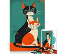 Jigsaw for Adults1000 Pieces Cat Clash Canvas Smooth Joint Fun Mental Focus Game Casual Game Time Birthday Fun Gift (50x75cm)