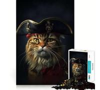 Jigsaw for Adults1000 Pieces Cat Pirates III Premium Cut Play Mental Skill Game Idle Fun Time Christmas Wall Art (38x26cm)
