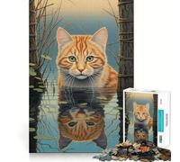 Jigsaw for Adults1000 Pieces Cat Vintage Painting Fine Edge Craft Focus Fun Game Relax Game Play Birthday Fun Gift (50x75cm)