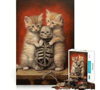 Jigsaw for Adults1000 Pieces Cats Bring A Present Fine Edge Craft Focus Fun Game Relax Game Play Birthday Fun Gift (38x26cm)