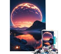 Jigsaw for Adults1000 Pieces Celestial Twilight Over Serene Waters Educational Game Toy Intellectual Game Great Gifts for Games Difficult Challenge (Size 38x52cm)