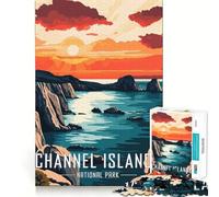 Jigsaw for Adults1000 Pieces Channel Islands National Park Sunset Poster Fine Edge Craft Focus Fun Game Relax Game Play Birthday Fun Gift (38x26cm)