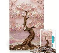 Jigsaw for Adults1000 Pieces Cherry Blossom Mosaic Fine Edge Craft Focus Fun Game Relax Game Play Birthday Fun Gift (38x26cm)