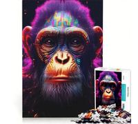 Jigsaw for Adults1000 Pieces Chimpanzee in Borderlands, Fun Games, Stress Reliever, with Fully Interlocking Randomly Shaped Pieces 50x75cm