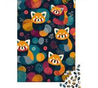Jigsaw for Adults1000 Pieces Colorful Red Panda Pattern Teenager Puzzles Toy Wall Decor Wall Decoration Gifts for Friends And Family 70x50cm/1000pcs