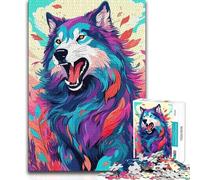 Jigsaw for Adults1000 Pieces Colorful Wolf Art For Family Fun Funny Gift Suitable for People Aged 14 And Above 38x52cm