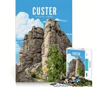 Jigsaw for Adults1000 Pieces Custer State Park Premium Cut Play Mental Skill Game Idle Fun Time Christmas Wall Art (50x75cm)