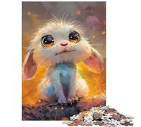 Jigsaw for Adults1000 Pieces Cute Bunny with Big Eyes Educational Challenge Difficult Challenge Brain Teaser Game for And 14 Years And over (38x26cm)