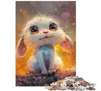 Jigsaw for Adults1000 Pieces Cute Bunny with Big Eyes Educational Challenge Difficult Challenge Brain Teaser Game for And 14 Years And over (38x52cm)