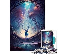 Jigsaw for Adults1000 Pieces Deer Mystical Beings Difficult And Challenge Analysis And Logic Toy Wall Decor Suitable for Ages 14 And Up (38X26cm)