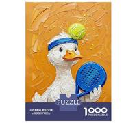 Jigsaw for Adults1000 Pieces Duck Tennis Player Painting Jigsaw for Adults Relaxing Games But Fun And Humorous Challenging To Complete 52x38cm/1000pcs