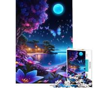 Jigsaw for Adults1000 Pieces Enchanted Night by The Sea Difficult And Challenge Analysis And Logic Toy Wall Decor Suitable for Ages 14 And Up (50X75CM)