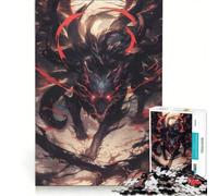 Jigsaw for Adults1000 Pieces Evil Black Kitsune Fox, Fun Games, Fun Activities at Home, Birthday Present,Travel Gifts, 50x75cm