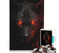 Jigsaw for Adults1000 Pieces Evil Black Wolf, Fun Games, Fun Activities at Home, Birthday Present,Travel Gifts, 50x75cm