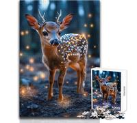 Jigsaw for Adults1000 Pieces Fawn with Glowing Spots Toy Intellectual Game Home Art Decor Gift For Birthdays Size 38x52cm