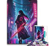 Jigsaw for Adults1000 Pieces Female Samurai Cyber Warrior For Family Fun Funny Gift Suitable for People Aged 14 And Above 50x75cm