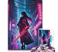Jigsaw for Adults1000 Pieces Female Samurai Cyber Warrior For Family Fun Funny Gift Suitable for People Aged 14 And Above 38x52cm