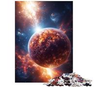 Jigsaw for Adults1000 Pieces Fiery Cosmic Planet with Nebulae Educational Challenge Difficult Challenge Brain Teaser Game for And 14 Years And over (50x75cm)