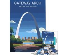 Jigsaw for Adults1000 Pieces Gateway Arch National Park Brain Intelligence Challenge Addictive Toys Practical Game Presents for Women Great Gifts (Size 38x26cm)