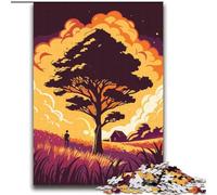 Jigsaw for Adults1000 Pieces Golden Reverie The Solitary Tree Sunset Beautiful Design Game Learning Educational Birthday Gift (size 38x52cm)