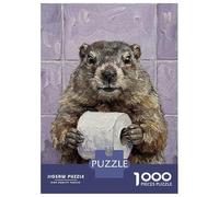 Jigsaw for Adults1000 Pieces Groundhog Holding Toilet Paper Roll Painting Jigsaw for Adults Relaxing Games But Fun And Humorous Challenging To Complete 52x38cm/1000pcs