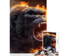 Jigsaw for Adults1000 Pieces Inferno Roar Monkey Kong Jigsaw Puzzles for Adults Pattern Assembly Difficult And Challenge Challenging Family Fun Game (50x75cm)